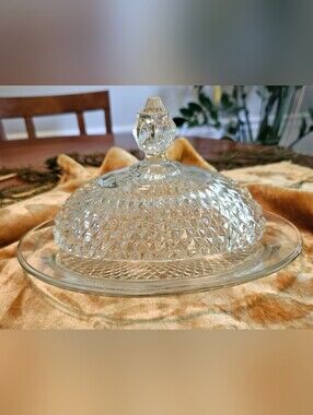 Indiana Glass Diamond Point Butter Dish